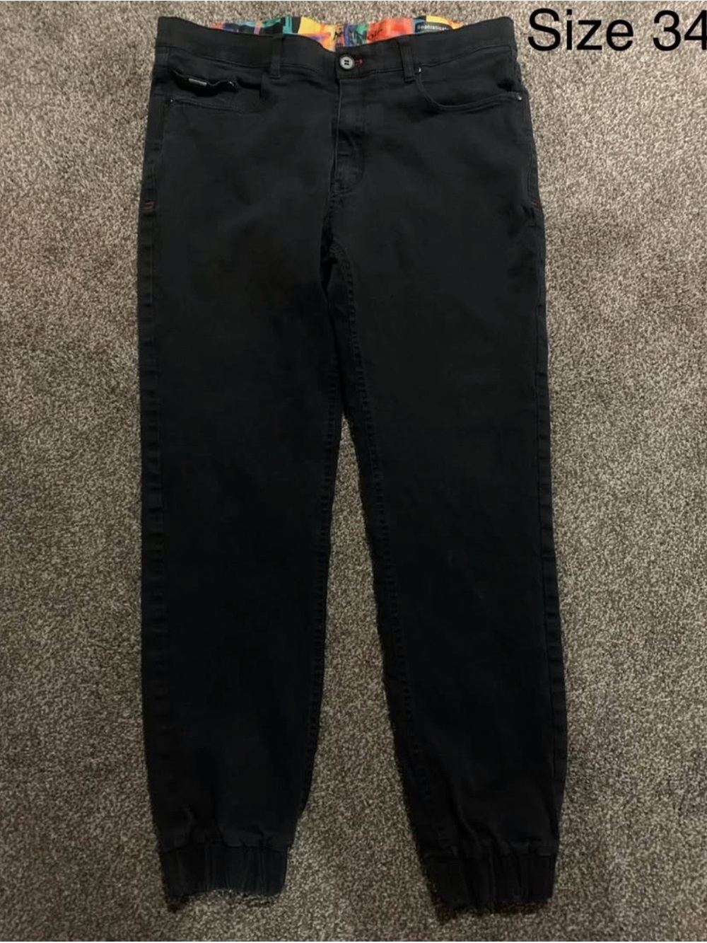 Au Noir Men's Black Skinny Jogger Jeans